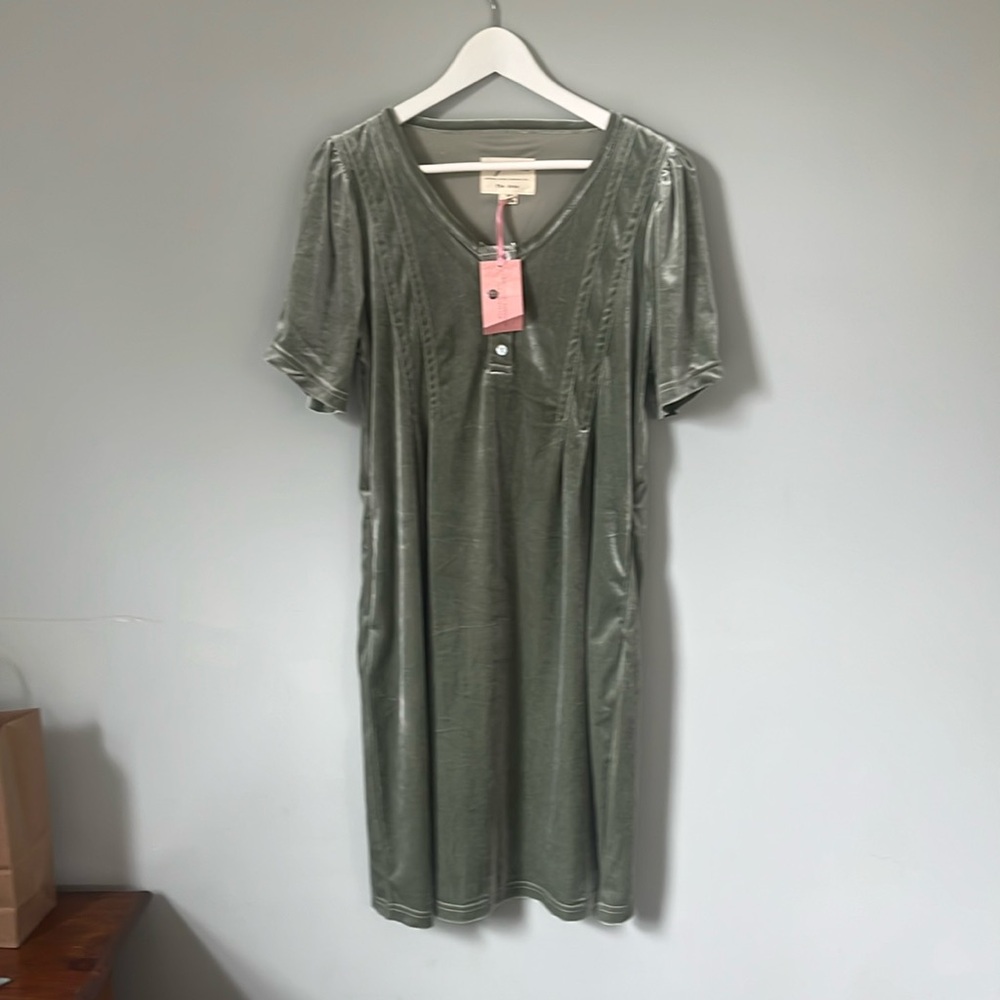 Velvet sage green dress